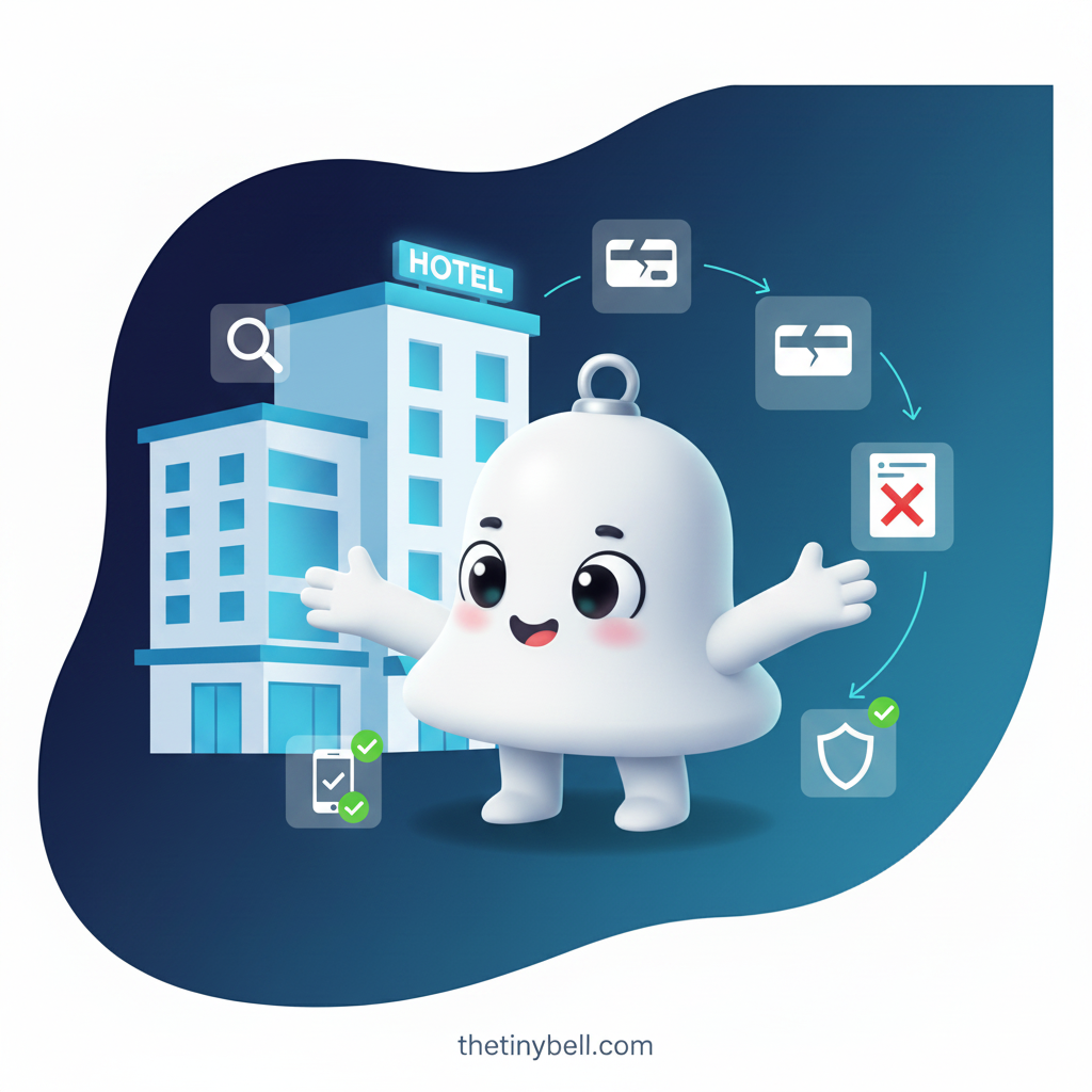 Hotel website on mobile showing conversion optimization checklist